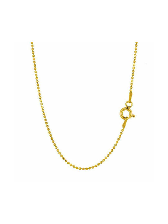 Amor Amor Silver Chain Neck Gold-Plated Thin Thickness 1.2mm and Length 45cm