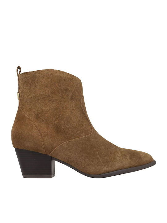Leder Stiefeletten Damen Braun