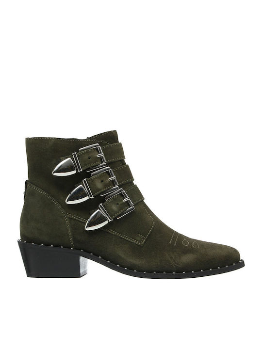 Mexx Women's Leather Ankle Boots Green