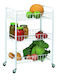 Rayen Metallic Kitchen Trolley 3 Tiers White 41x26x60cm