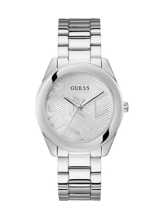 Guess Γυναικείο Ρολόι 40mm Μπαταρίας με Ασημί Μεταλλικό Μπρασελέ