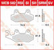 TRW Motorcycle Brake Pads Rear for Triumph Scrambler / Bonneville