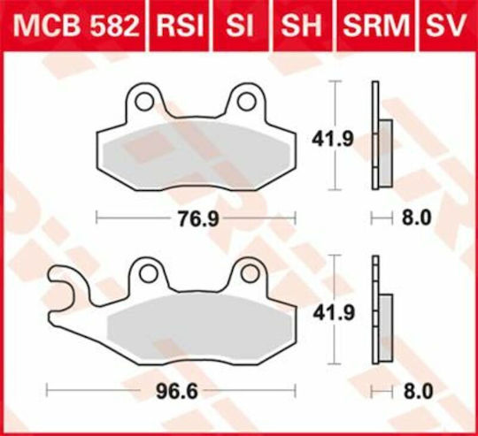 TRW Motorcycle Brake Pads Rear for Triumph Scrambler / Bonneville