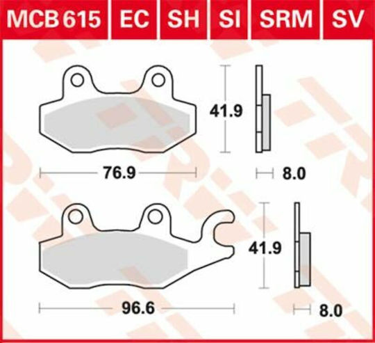 TRW Motorcycle Brake Pads for Kawasaki EX 300 / BN 125
