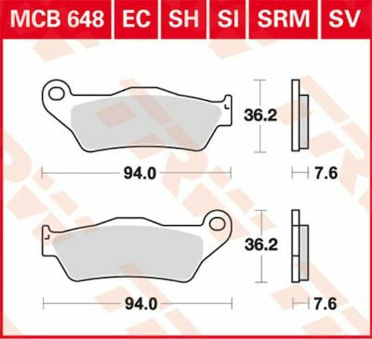 TRW Motorcycle Brake Pads Front for Yamaha XT 660