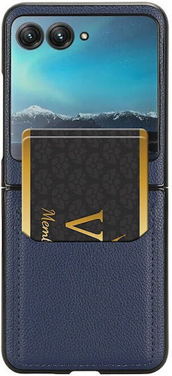 Leather Litchi Back Cover Δερμάτινο / Πλαστικό Μπλε (Razr 40 Ultra)