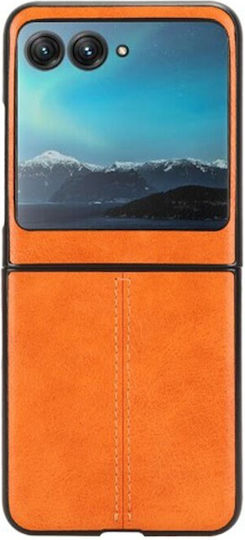 Shell Stitching Back Cover Δερμάτινο / Πλαστικό Πορτοκαλί (Razr 40 Ultra)