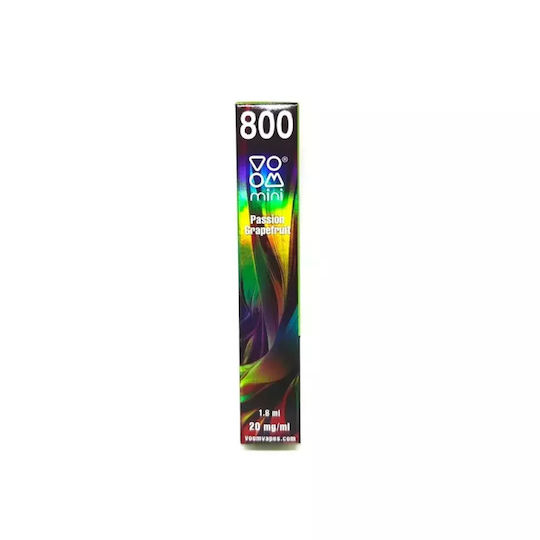 Voom Labs Мини Вейп Единично Употребими Електронни Цигари 800 Вдишвания Passion Grapefruit 1.8ml 2mg Червен
