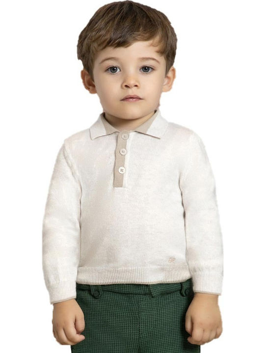 Kids' Polo Long Sleeve Beige