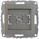 Mono Electric Διπλή Πρίζα Δικτύου RJ45 χωρίς Πλαίσιο σε Γκρι Χρώμα 500-002305150