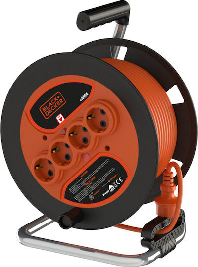 Black & Decker Extension Reel Cord 3 x 1.5mm²/20m Orange