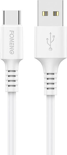 Foneng X85 USB 2.0 Cable USB-C male - USB-A Λευκό 1m