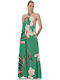 Summer Maxi Dress for Wedding - Christening Open Back Floral
