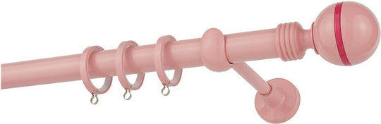 Zogometal Metallic Curtain Pole Pink Super Gloss Double with Rail Diameter 25mm Length 200cm CP0079