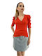 Coocu Women's Summer Blouse with 3/4 Sleeve Red