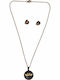 Bizoutaki Set with Necklace & Earrings from Steel Gold Plated
