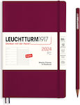 Leuchtturm1917 Wöchentlich Tagesordnung Rot 2024