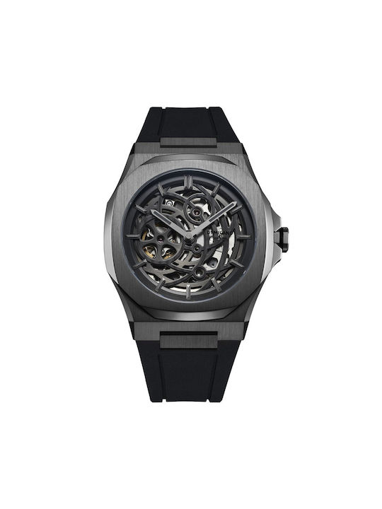 D1 Milano Watch Automatic with Black Rubber Strap