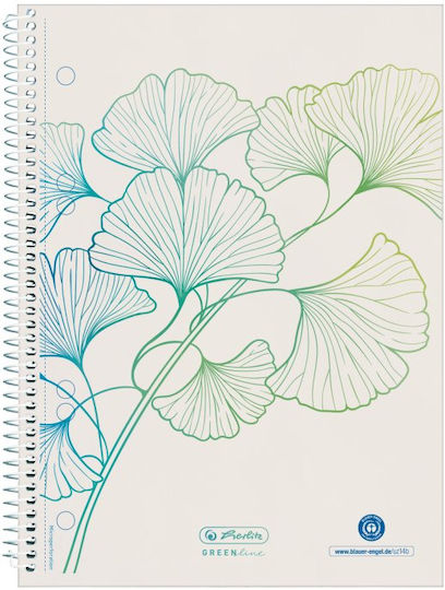 Herlitz Notebook Spiral 70 Sheets A5 with Blank Pages White