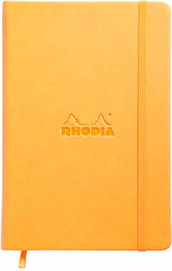 Rhodia Notebook 96 Sheets A5 Ruled with Elastic Orange