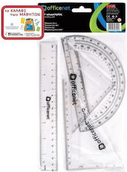 Officenet Set 4 Instrumente Geometrice Plastice Transparente