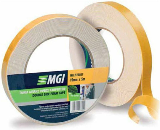MGI Αυτοκόλλητη Αφρώδης Ταινία Διπλής Όψης 15mx19mm