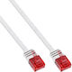 InLine Flat U/UTP Cat.6 (Gigabit) Καλώδιο Δικτύου Ethernet 0.5m Λευκό