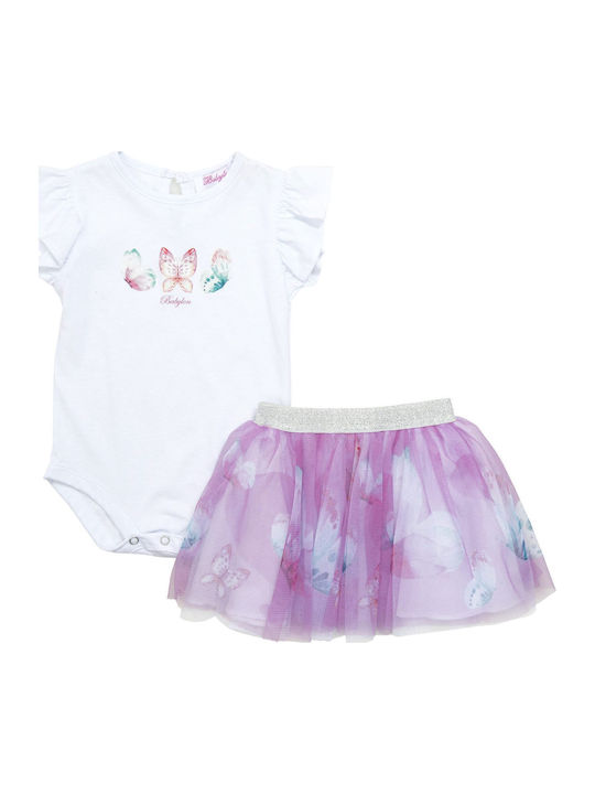 Babylonfashion Set Baby Bodysuit White