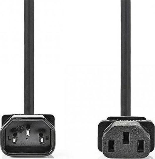 HQ IEC C14 / IEC C13 - IEC C14 / IEC C13 Cable 1.8m Μαύρο