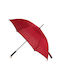 Automatic Umbrella with Walking Stick Red