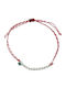 Theodora's Jewellery Дамско Гривна Мартеница Макраме с дизайн Очи от Въжета/корди с Перли