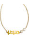 Theodora's Jewellery Damen Armband Kette mit Design Mutti aus Silber Vergoldet mit Perlen