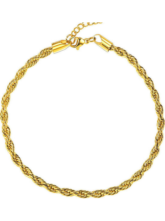 Theodora's Jewellery Brățară De Glezna Placată Cu Aur Din Oțel Inoxidabil 21cm