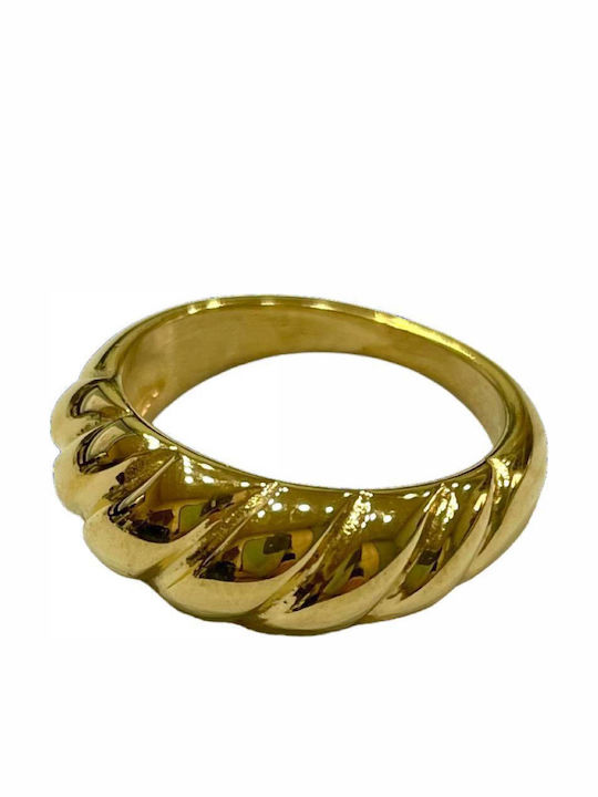 Kostibas Fashion Damen Ring aus Stahl Vergoldet