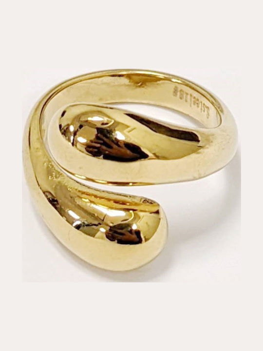 Kostibas Fashion Damen Ring aus Stahl Vergoldet