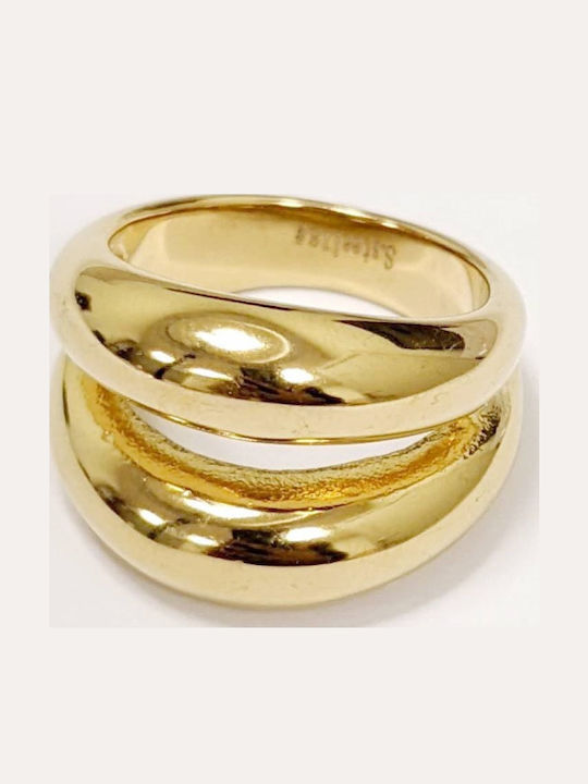 Kostibas Fashion Damen Ring aus Stahl Vergoldet