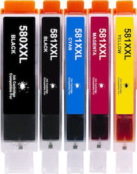 COMP-580XLSET Συμβατό Πακέτο Canon Πολλαπλό (Color)