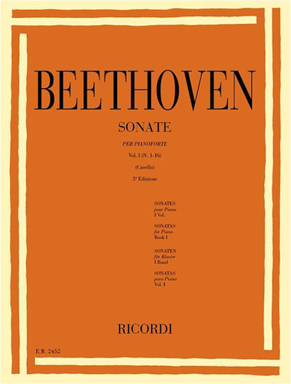Ricordi L.V.Beethoven Sonate per pianoforte Vol I N Sheet Music for Piano