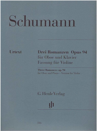 G. Henle Verlag Schumann Three Romances Παρτιτούρα για Βιολί / Πιάνο