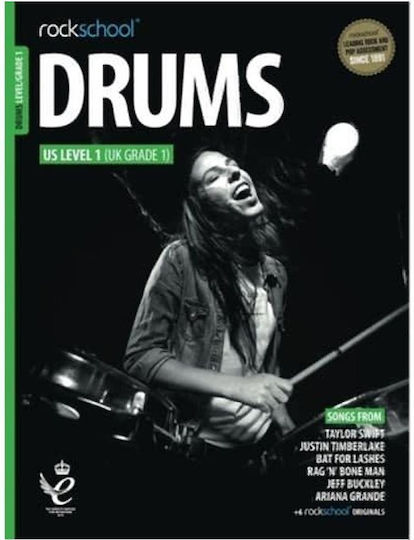 Music Sales Rockschool Drums Grade 1 2018 Παρτιτούρα για Κρουστά / Ντραμς
