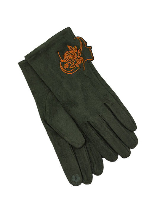 Gift-Me Women's Leather Touch Gloves Green