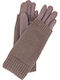 Women's Knitted Touch Gloves Brown
