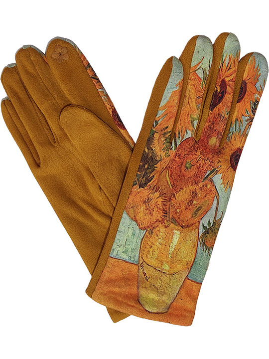 Gelb Wolle Handschuhe Berührung