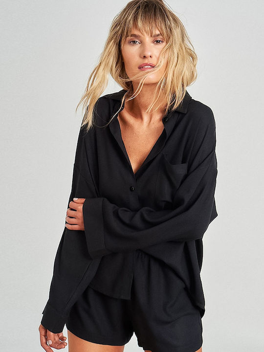 La Lolita Amsterdam Women's Pyjamas Set Cotton Black Fallon