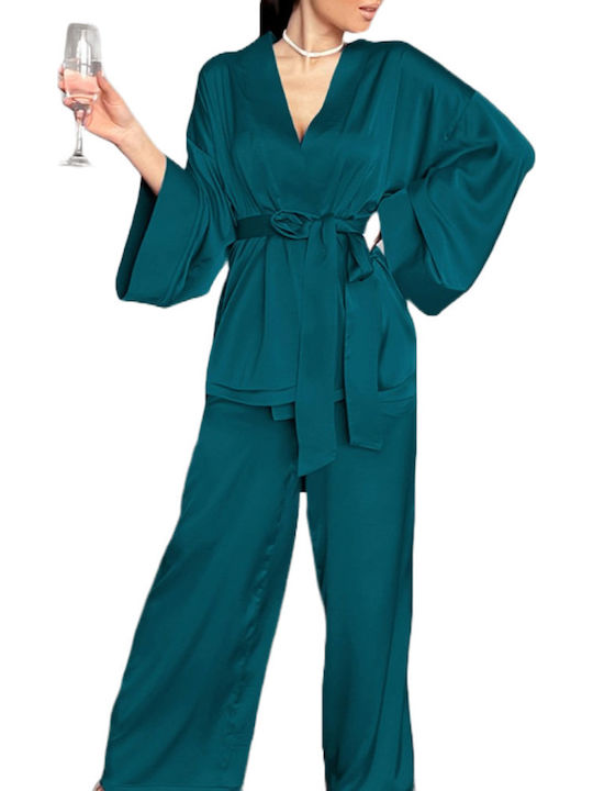 La Lolita Amsterdam Winter Women's Pajama Set Green Janelle