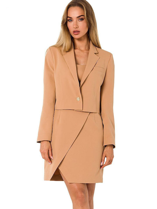 MOE Lang Damen Blazer Beige