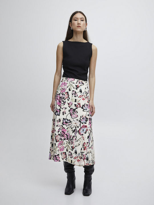 Maxi Skirt Floral Gray