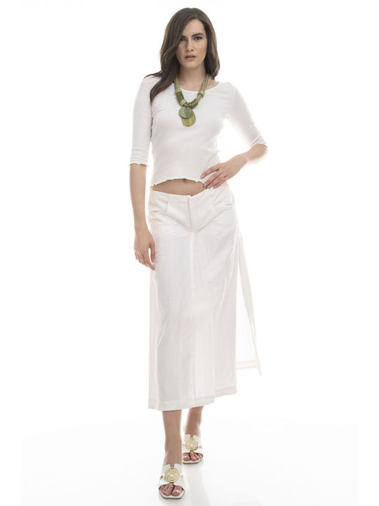 Raffaella Collection Midi Skirt in White color
