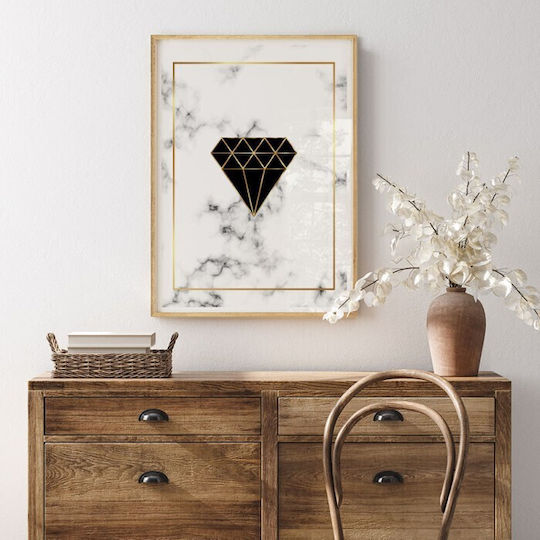 Walls Diamant Negru Ramă Lemn 60x90cm