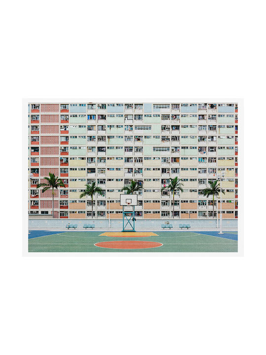 Walls Multicolored Basketball Court Painting on Canvas 90x60cm